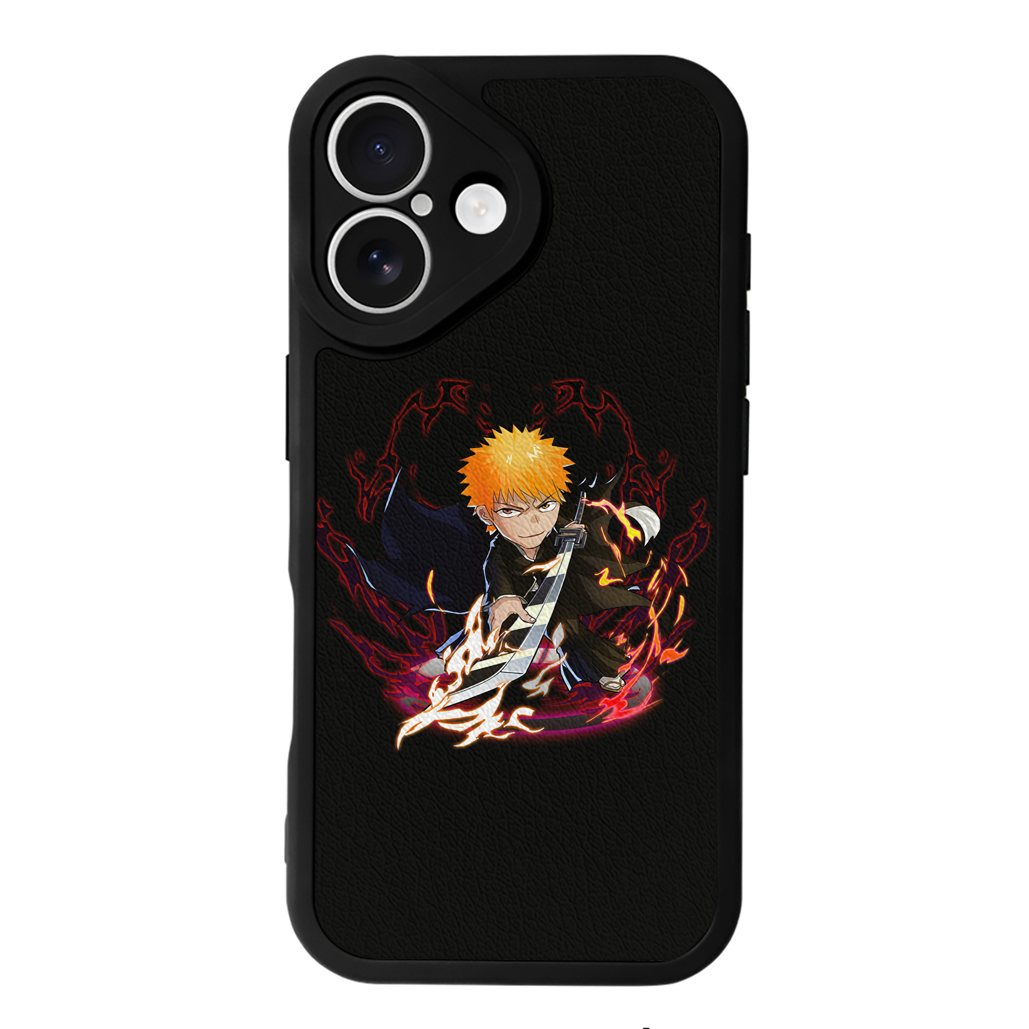 ブリーチ 黒崎一護（くろさき いちご）BLEACH Kurosaki Ichigo 【iPhone 16シリーズ対応】シリコンスマホケース（レザー調） 材質：シリコン